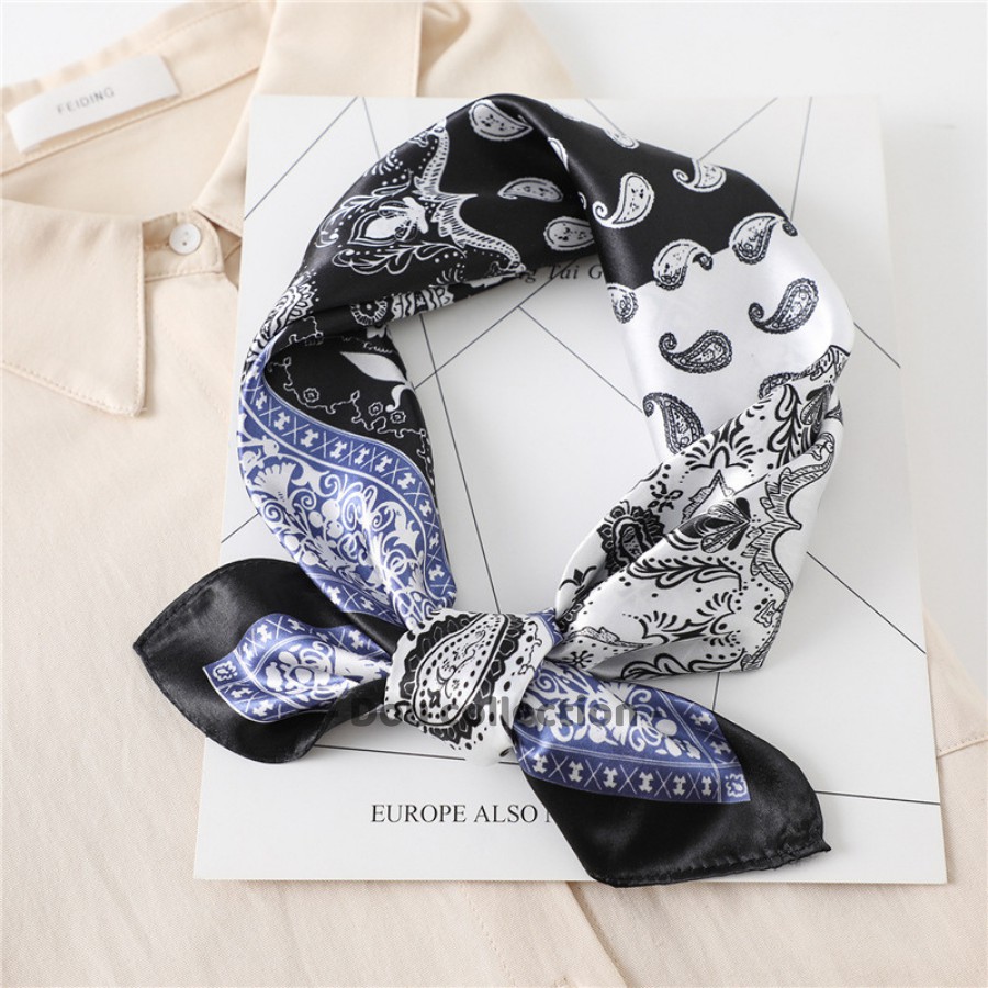 [NowShip2h] Khăn Turban Bandana  EXO Cao Cấp Họa Tiết Tế Bào Hai Màu Chất Lụa Satin - 60x60cm - Mã B009