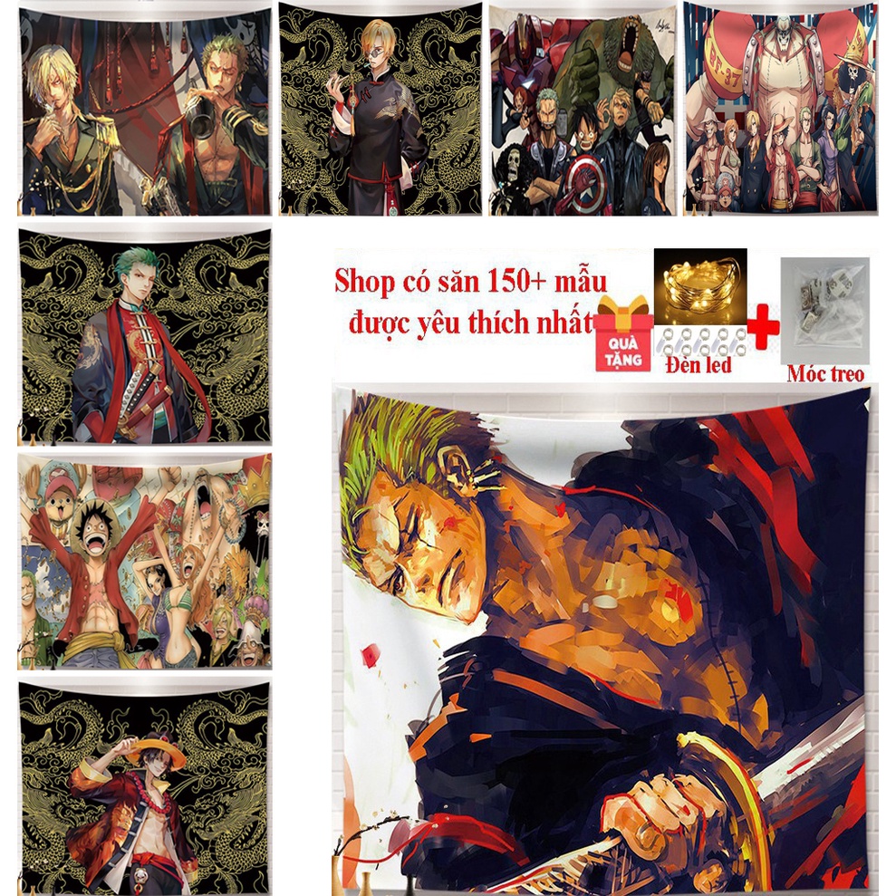 Vải Treo Tường Anime One Piece Decor Phòng Chọn Lọc Những Bản Đẹp ( Tặng đèn led 7m và phụ kiện )