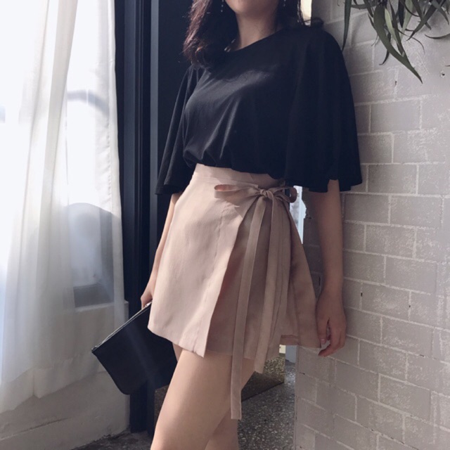 Váy Ulzzang Buộc Nơ Hông Dáng Chữ A
