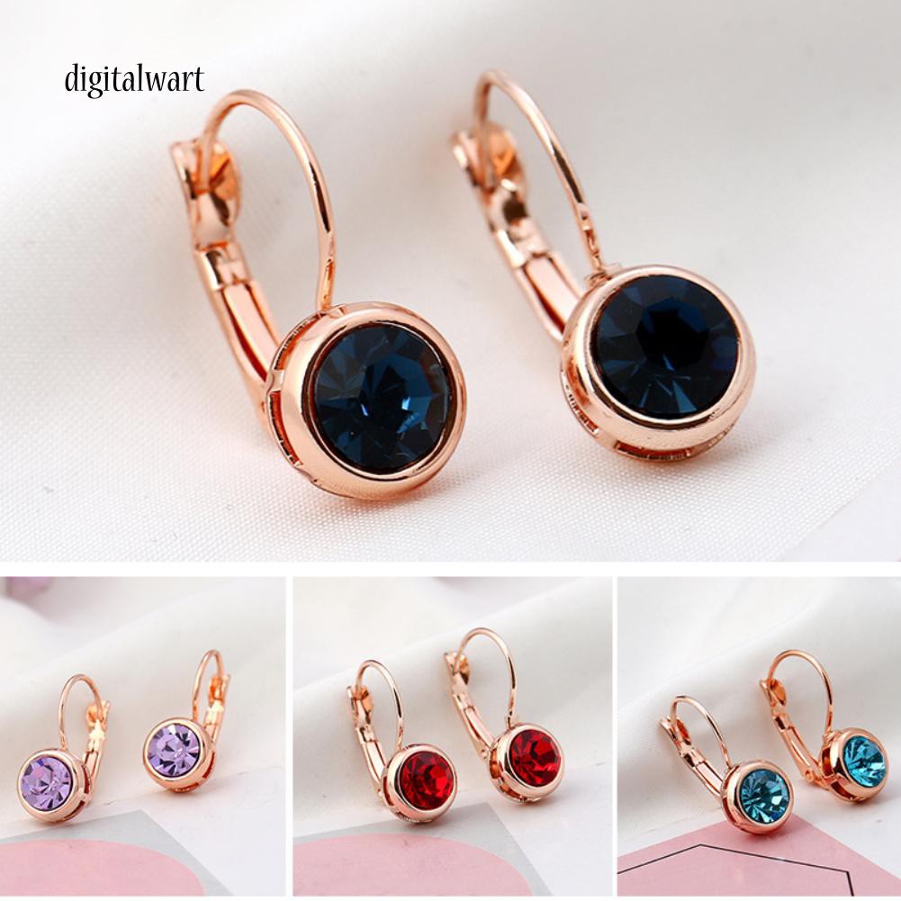 Khuyên Tai Tròn Đính Đá Thời Trang Thanh Lịch Dành Cho Nữ