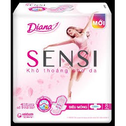 Băng vệ Sinh Diana Sensi Siêu Mỏng Có Cánh Gói 8 Miếng