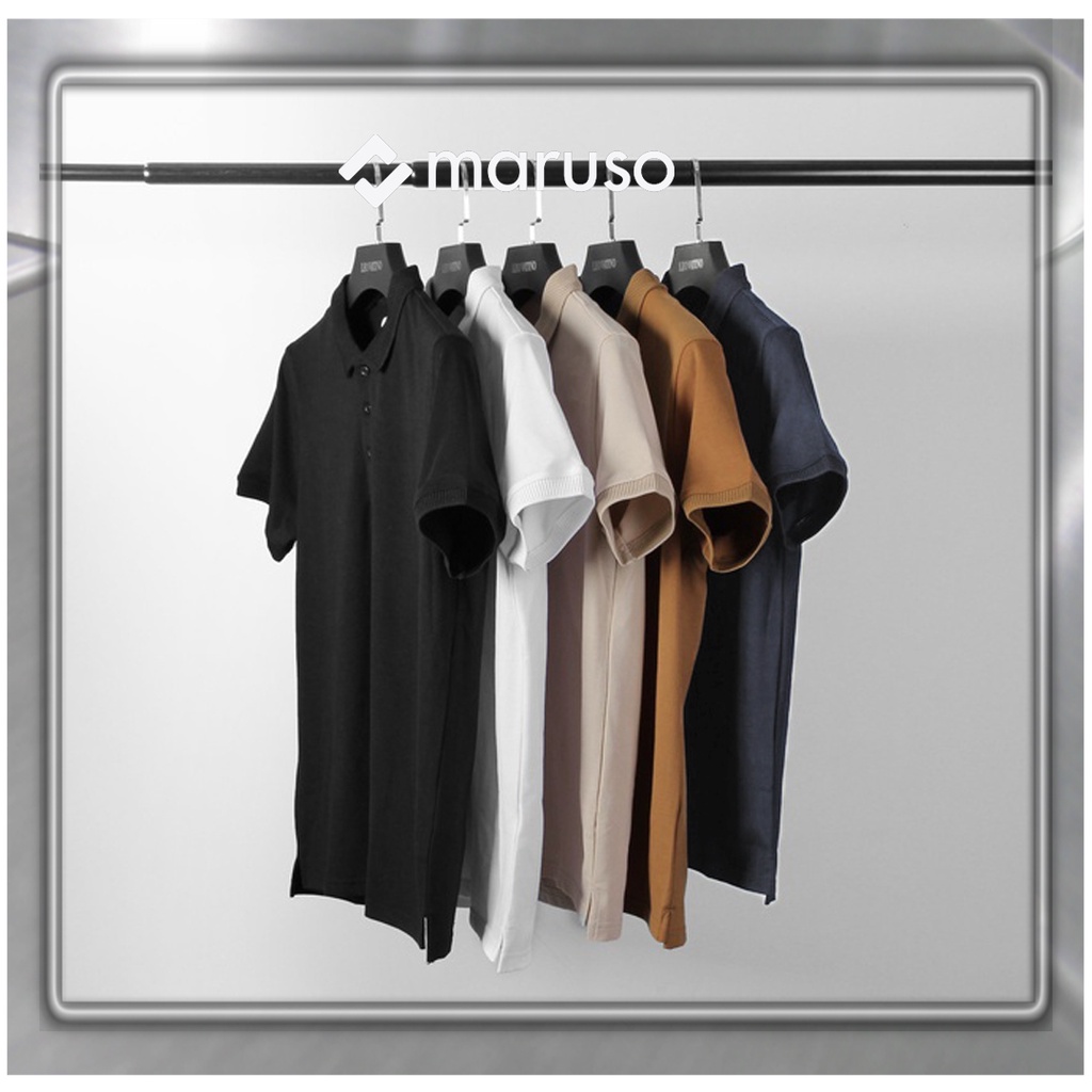 Áo Polo nam Maruso vải Cotton cá sấu Pique cao cấp xuất xịn dệt bo dày dặn chuẩn form áo thun cổ bẻ tay ngắn - PLMRS01