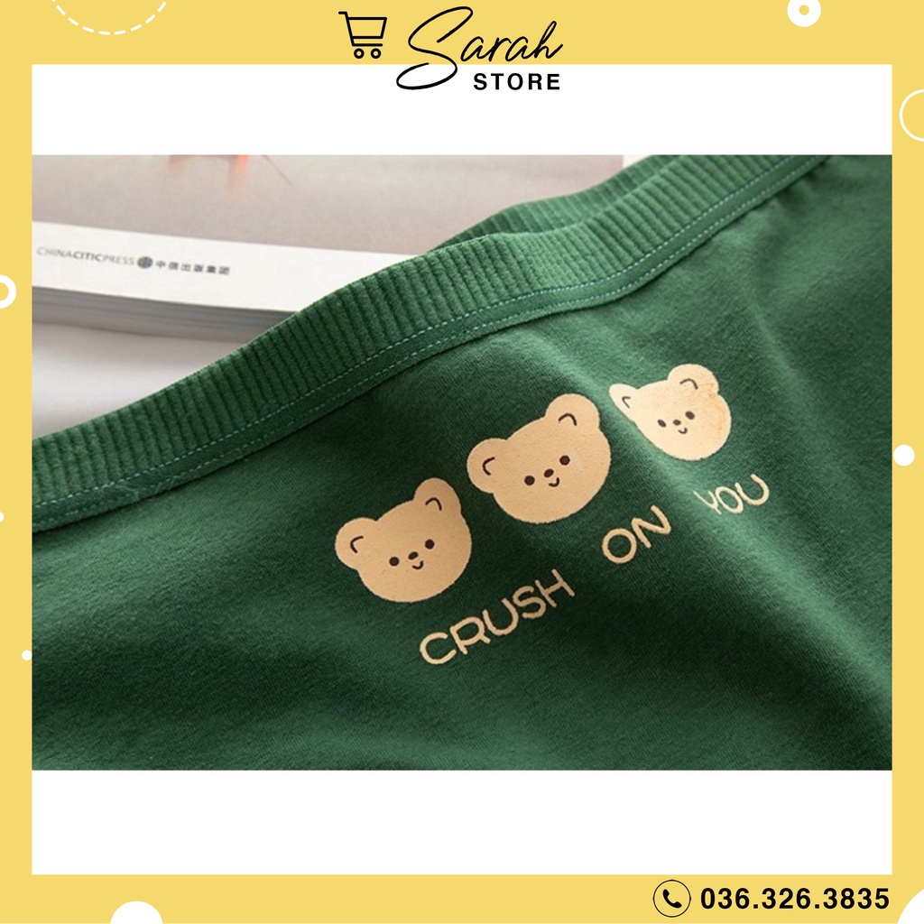 Quần Lót Nữ Cotton Họa Tiết Gấu Xanh Đậm Đáng Yêu Ngộ Nghĩnh 288