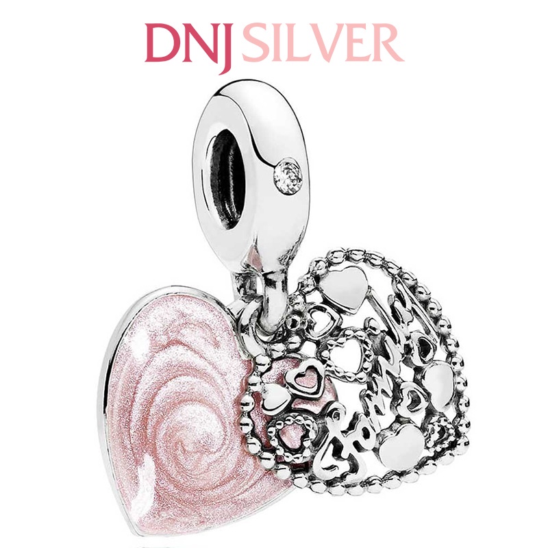Charm bạc 925 cao cấp, hàng chuẩn bạc - Charm Love Makes A Family Heart thích hợp để mix vòng tay charm - DN303