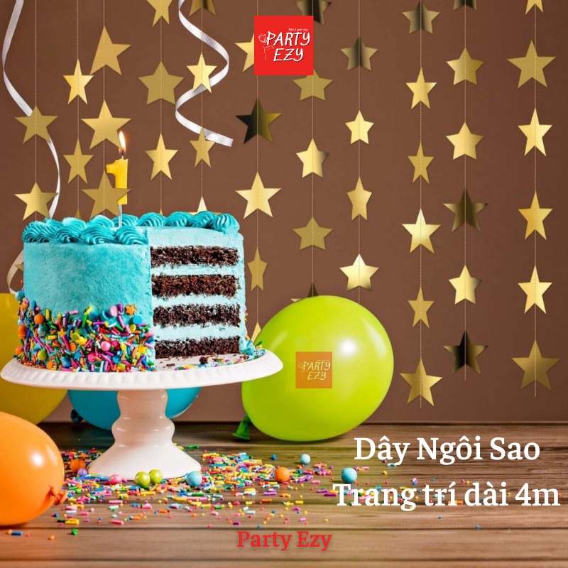 DÂY NGÔI SAO TRANG TRÍ DÀI 4M NHIỀU MÀU-PHỤ KIỆN TRANG TRÍ