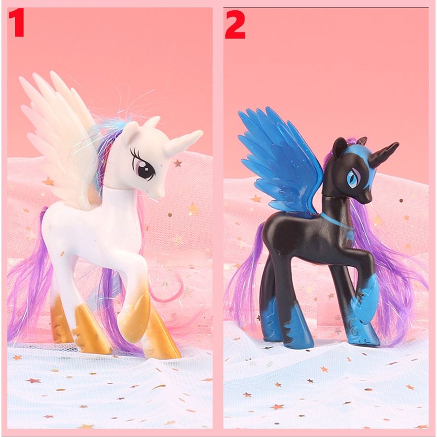 Búp bê trang trí bánh kem hình ngựa pony bằng poly màu sắc sáng tạo 12cm