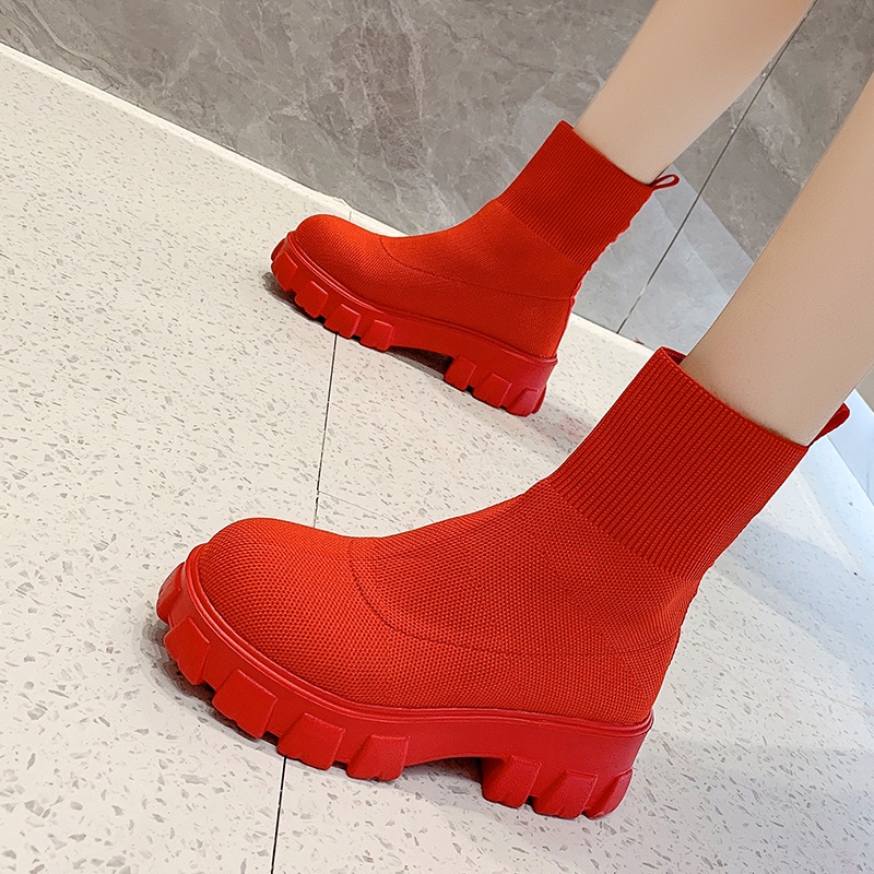 Giày bốt Martin cổ cao 2.17inch thời trang Hàn Quốc size 35-43