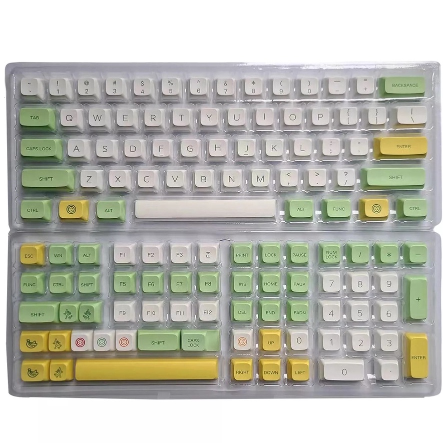 Bộ Keycap 135 Phím PBT XDA chủ đề Banana Fruit Chất liệu PBT, XDA profile, Sử dụng cho nhiều layout 68,84,96,75..