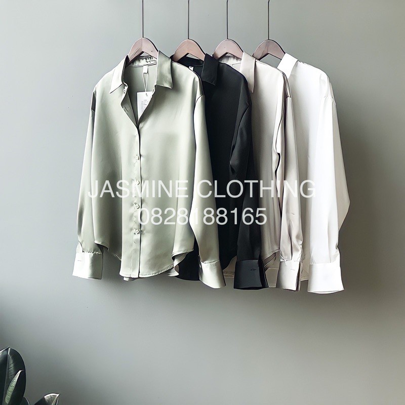 Áo sơ mi suông rộng lụa Fuji cực đẹp - Hàng mới về