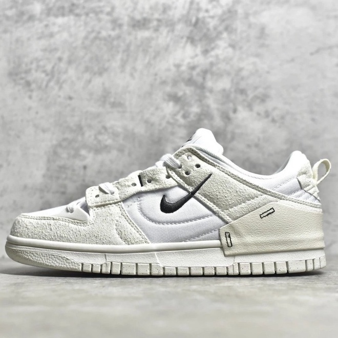 Giày Sneaker Sb Dunk Low Disrupt 2 Pale Ivory Black,Sb Dunk Low Kem Trắng Đen)