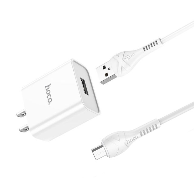 Bộ sạc điện thoại Hoco C81 Micro USB sạc nhanh 2.1A Max, chân cắm tiêu chuẩn ( củ kèm cáp Micro )