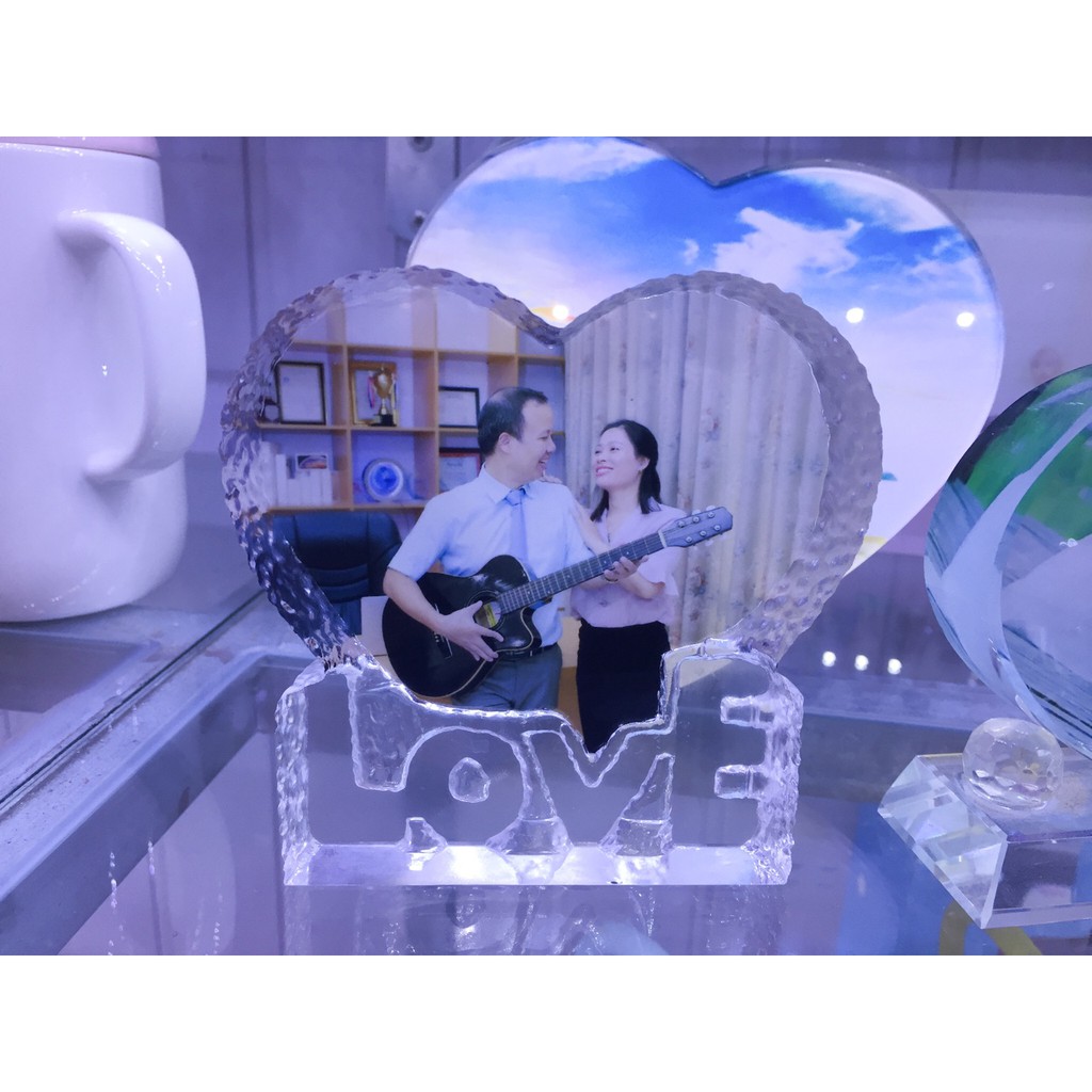 Pha lê tim Love in hình theo yêu cầu