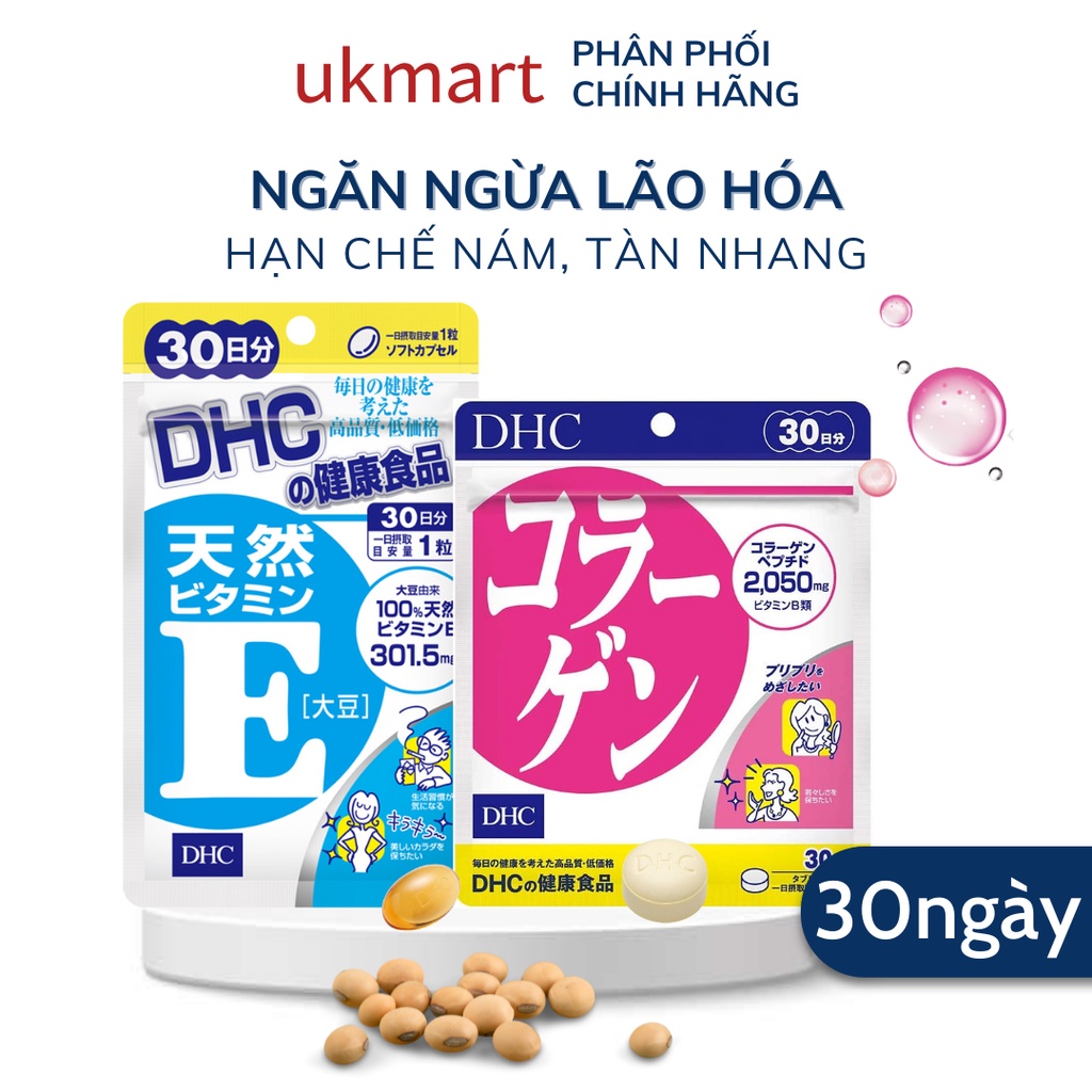 Combo Viên Uống DHC Đánh Thức Tuổi Xuân 30 Ngày (Vitamin E &amp; Collagen)