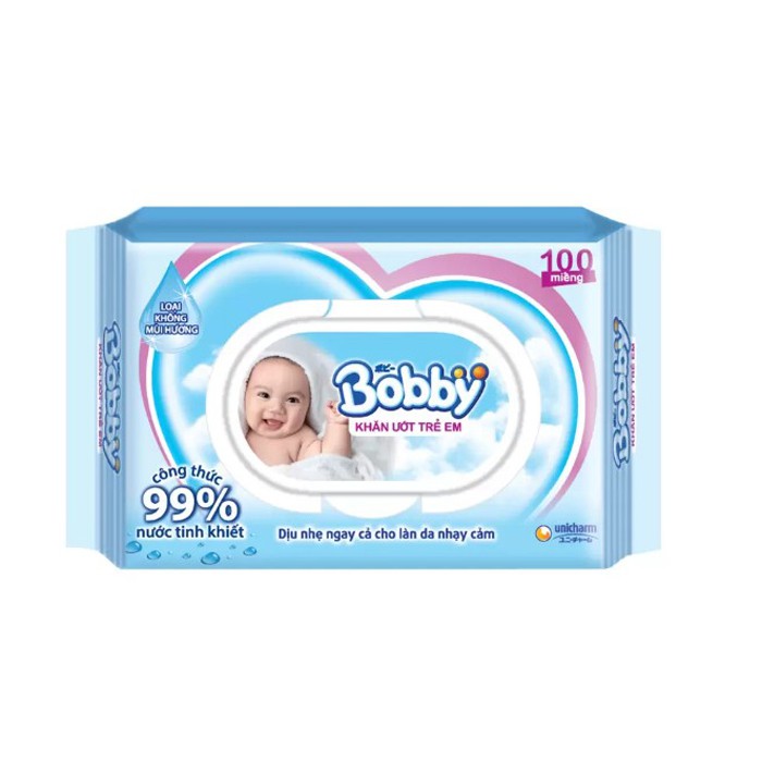 Combo đi sinh Bobby 6 món: Miếng lót NB 1-28, tã dán XS42, khăn ướt 100m, BVS Mama 12m, tã dán Caryn 3m, túi xách