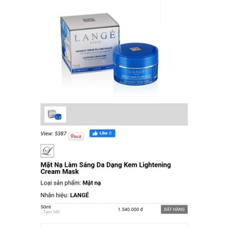 Mặt Nạ Làm Sáng Da _ Lange