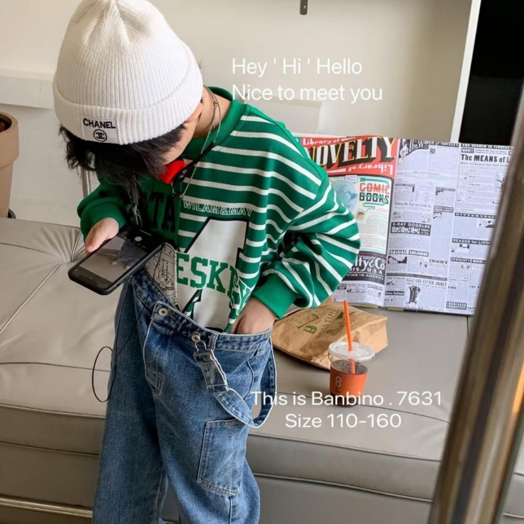 Áo sweater Banbino dài tay cho bé size đại 25-50kg áo khoác bé trai, bé gái chất cotton cao cấp 5 tuổi đến 18 tuổi T4