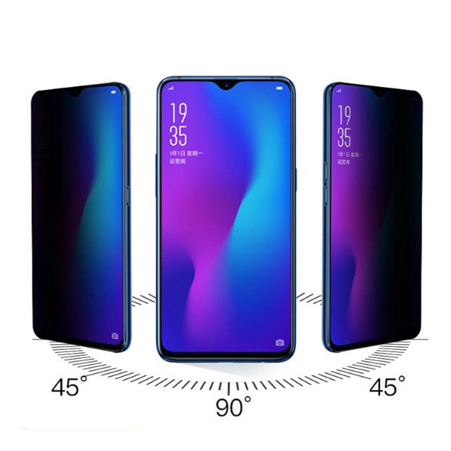 Miếng dán kính cường lực chống nhìn trộm cho bảo vệ màn hình Realme 7 7i 6 6i 5 5i 3 Pro C2 C3 C11 C12 C15 C17