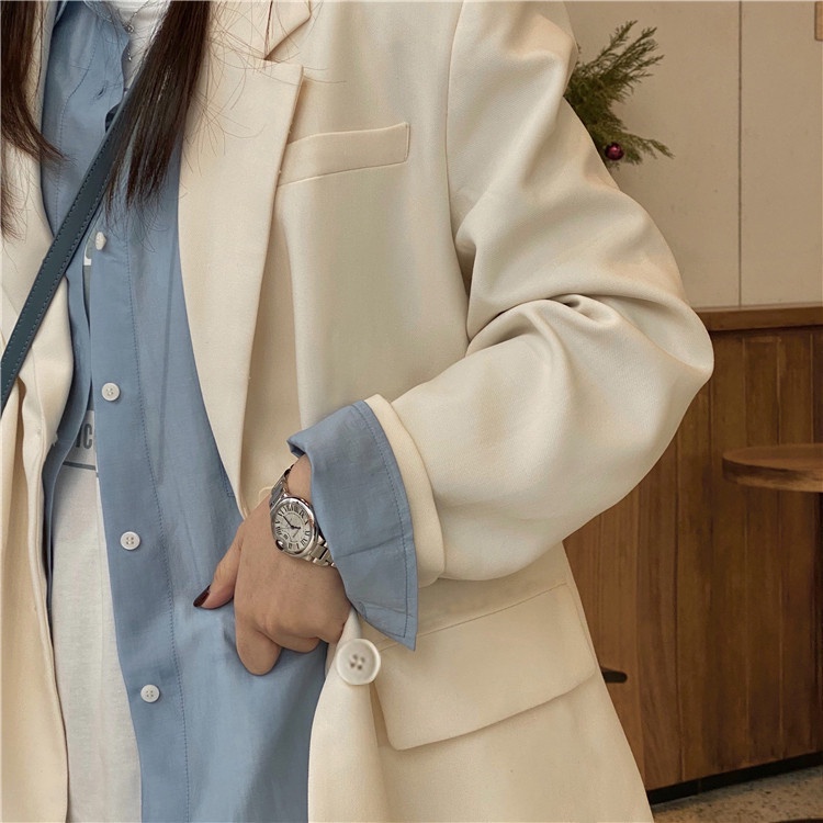 Áo Khoác blazer Dáng Rộng Phong Cách Hàn Quốc Thời Trang Xuân Thu Cho Nữ