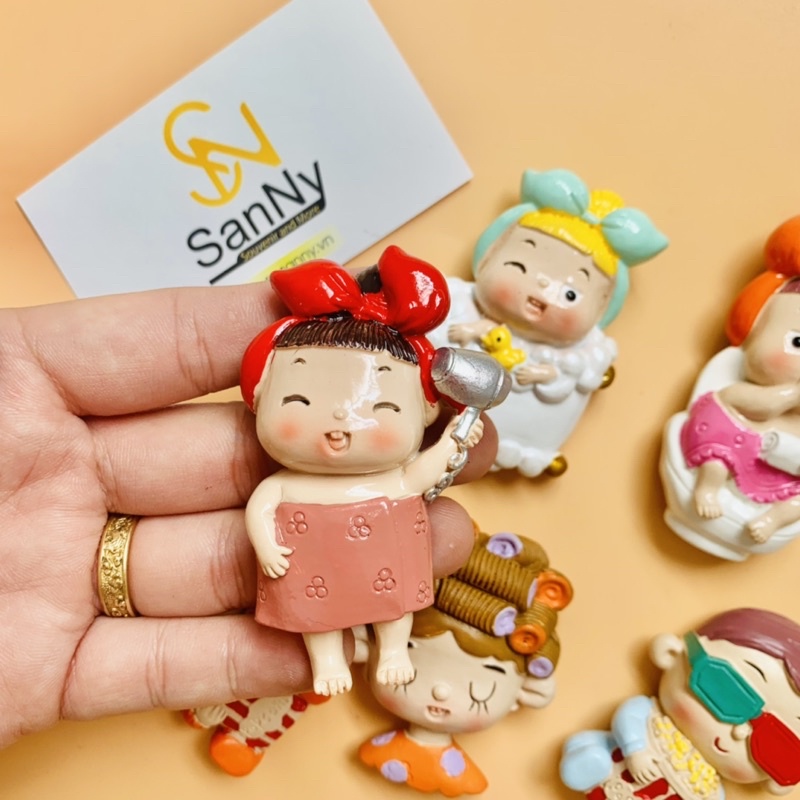 Nam châm hít dán trang trí tủ lạnh hình ảnh em bé ngộ nghĩnh (hình 2)