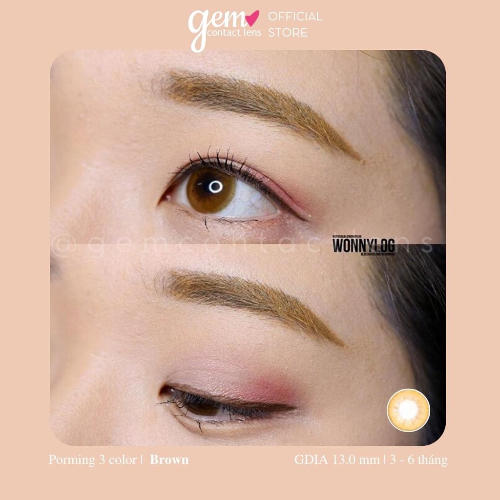 Áp tròng PORMING 3COLOR BROWN - OLENS KOREA HSD 3-6 Tháng