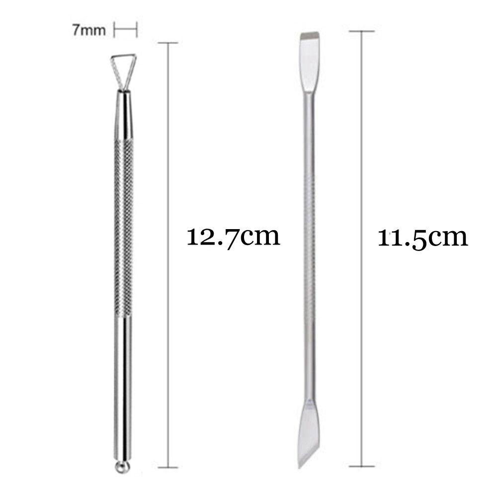 OKDEALS Bộ 2 Que Tẩy Sơn Móng Tay Bằng Thép Không Gỉ