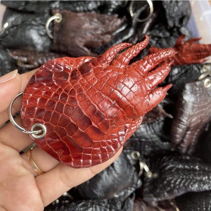 ✅Da cá sấu thật ✅Mốc treo chìa khóa Da Bàn Tay Cá Sấu