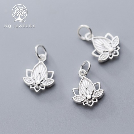 Charm bạc hình nụ sen treo - NQ Jewelry