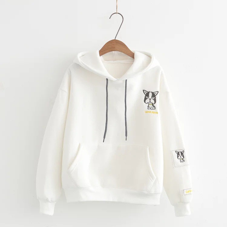 Áo khoác nỉ hoodie thời trang nữ thêu hình cún cute (nhiều màu) | BigBuy360 - bigbuy360.vn