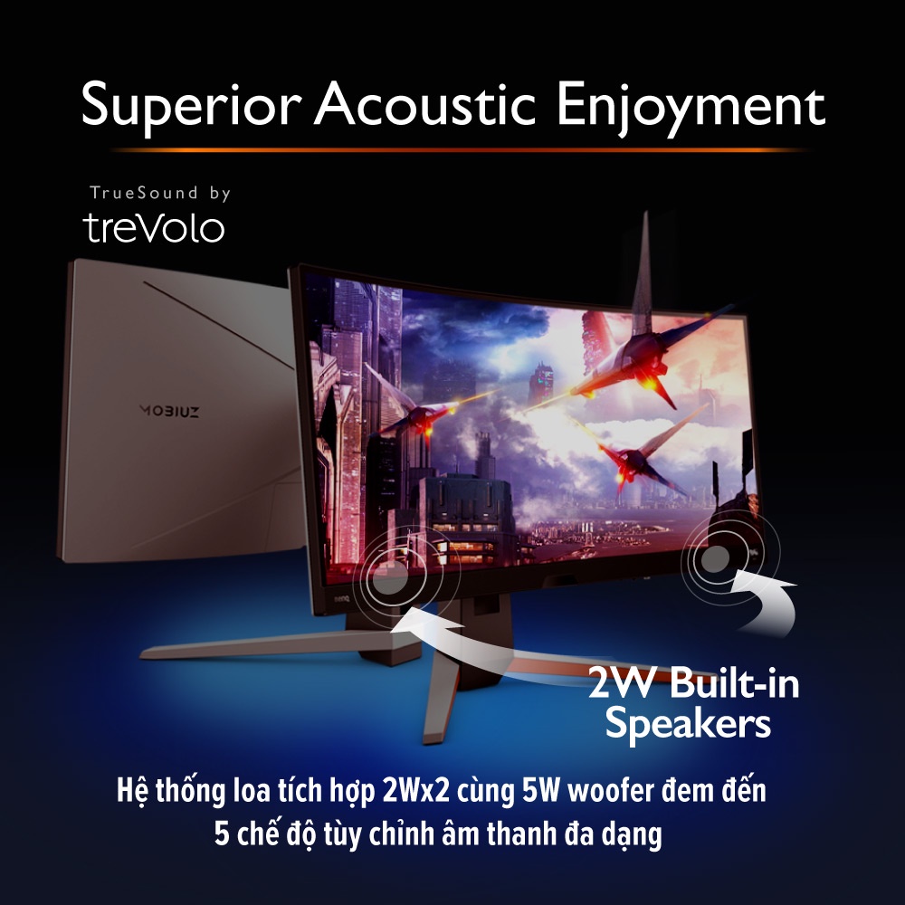 Màn hình cong gaming BenQ MOBIUZ EX3415R 34&quot; QHD IPS 144Hz 1ms MRPT HDRi  phù hợp PS5 Xbox bảo vệ mắt