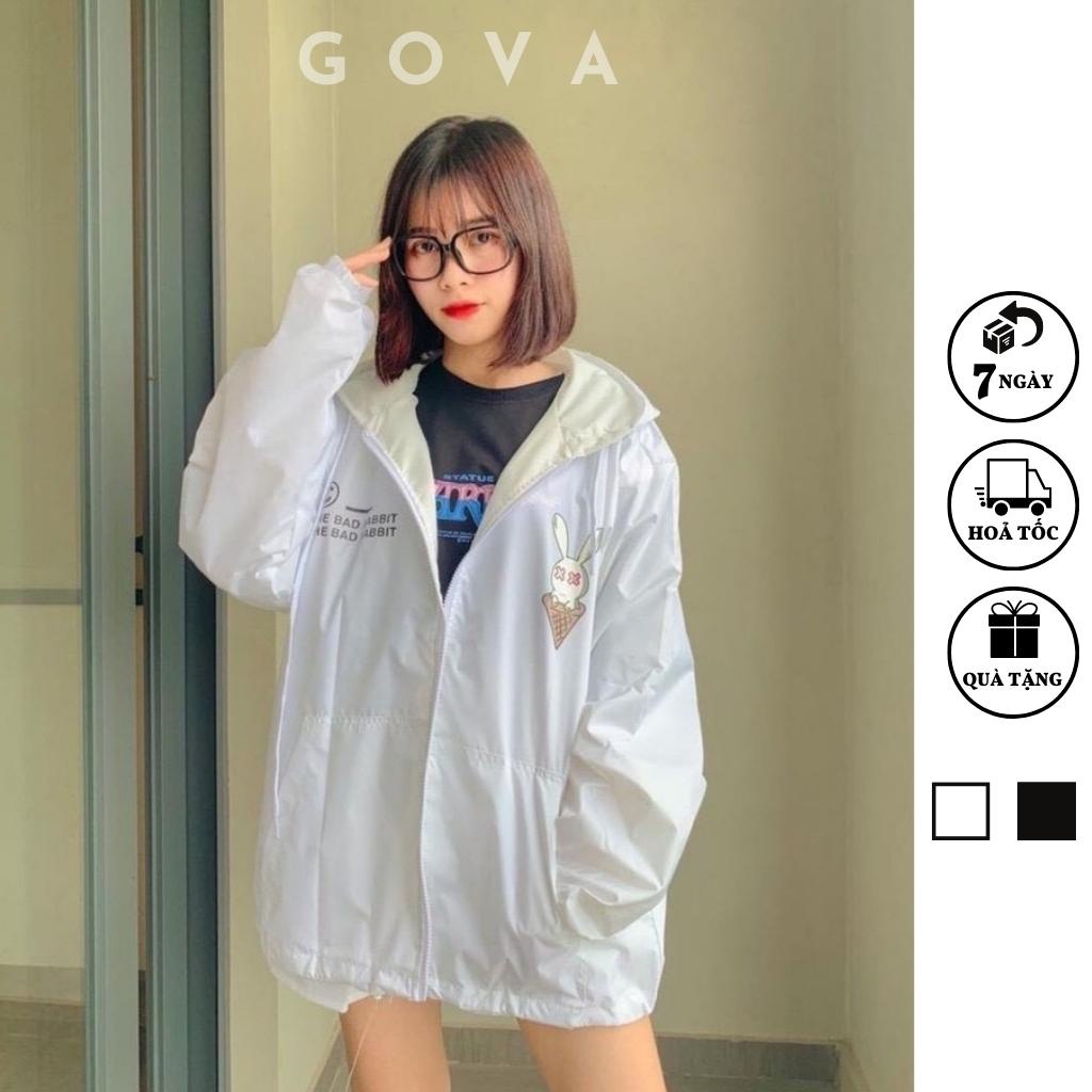 Áo khoác dù BAD RABBIT nam nữ form rộng Unisex 2 lớp Chống Nắng Siêu Hot ulzzang Jacket Bomber GOVA