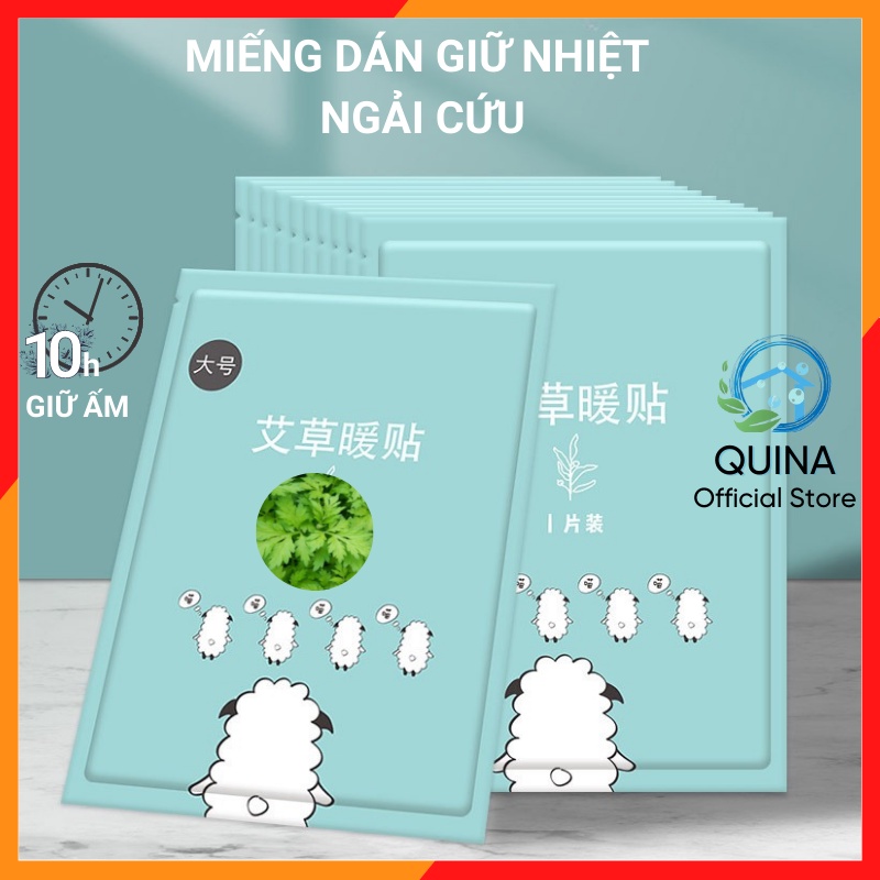 Miếng Dán Giữ Nhiệt Hương Ngải Cứu Đa Năng Sưởi Ấm Giảm Đau Mỏi Cổ Vai Gáy Đau Lưng Đau Bụng Ngày Đèn Đỏ Quina QN025