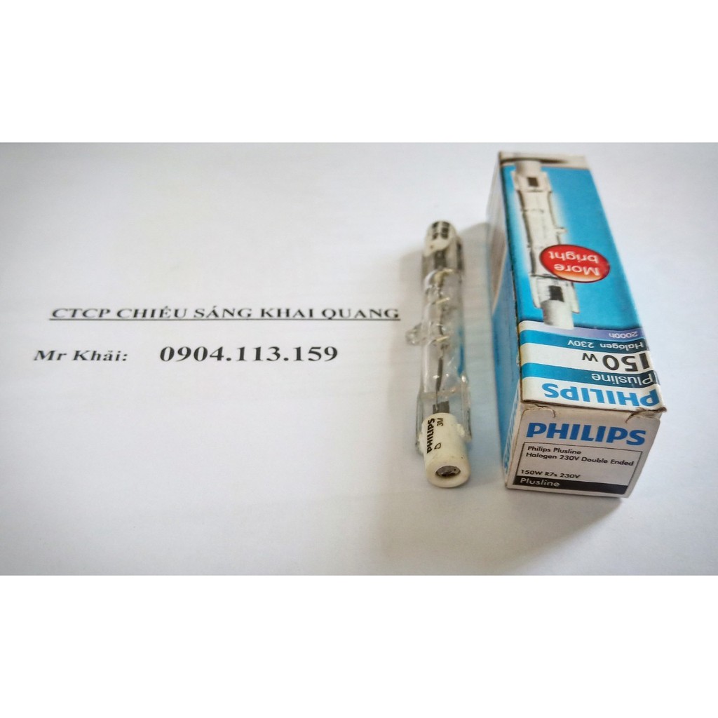 Combo 5 bóng halogen đũa Philips Plusline 150W 230V R7s