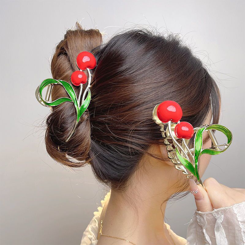 Kẹp tóc HAIMEIKANG trang trí quả cherry xinh xắn thời trang dành cho nữ