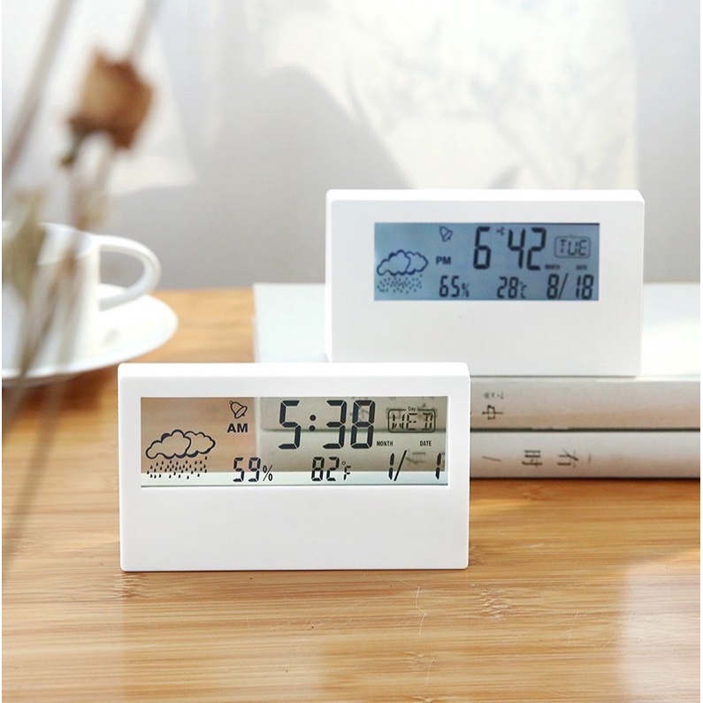 Đồng Hồ Báo Thức Để Bàn Điện Tử Màn Hình Trong Suốt. Đồng Hồ Trong Suốt Làm Quà Tặng Hoặc Trang Trí