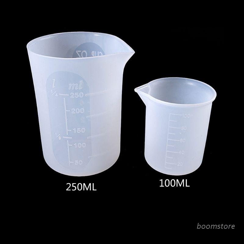 Set 2 Cốc Đo Lường Bằng Silicone 100ml 250ml Chuyên Dụng Cho Nấu Ăn