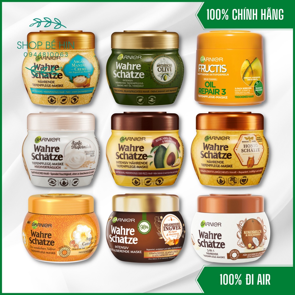 Kem ủ tóc Garnier Fructis Oil Repair 3 dành cho tóc khô và hư tổn, Hàng Đức chính hãng