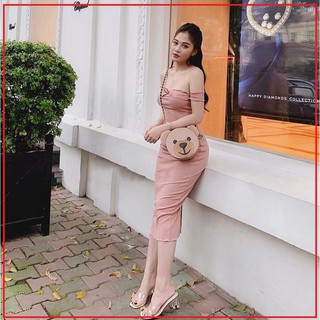 Đầm body trể vai sexy bèo