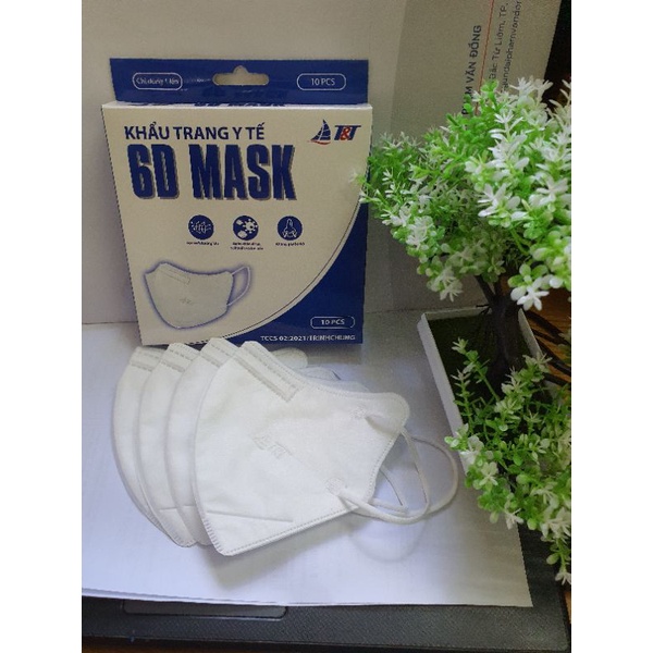 Khẩu Trang Y Tế 6D mask *Free Ship* Kháng Khuẩn, Bụi Bẩn, Chống Dịch,... Cực Tốt - Hộp 10 chiếc