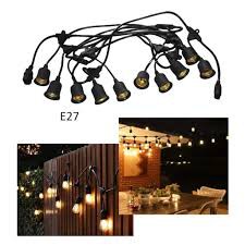 Bộ dây treo kín nước dài 5m 10 đuôi đèn e27 ( Chưa bao gồm bóng)