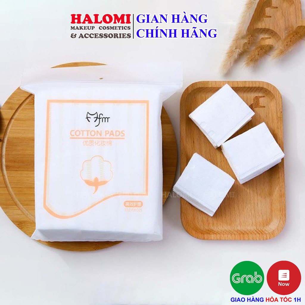 Bông tẩy trang 222 miếng 3 lớp FM Cotton Pads chính hãng HALOMI