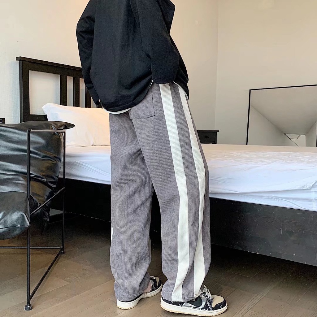 Quần Baggy Nhung Ống Rộng Thời Trang Hàn Quốc Dành Cho Nam Nữ