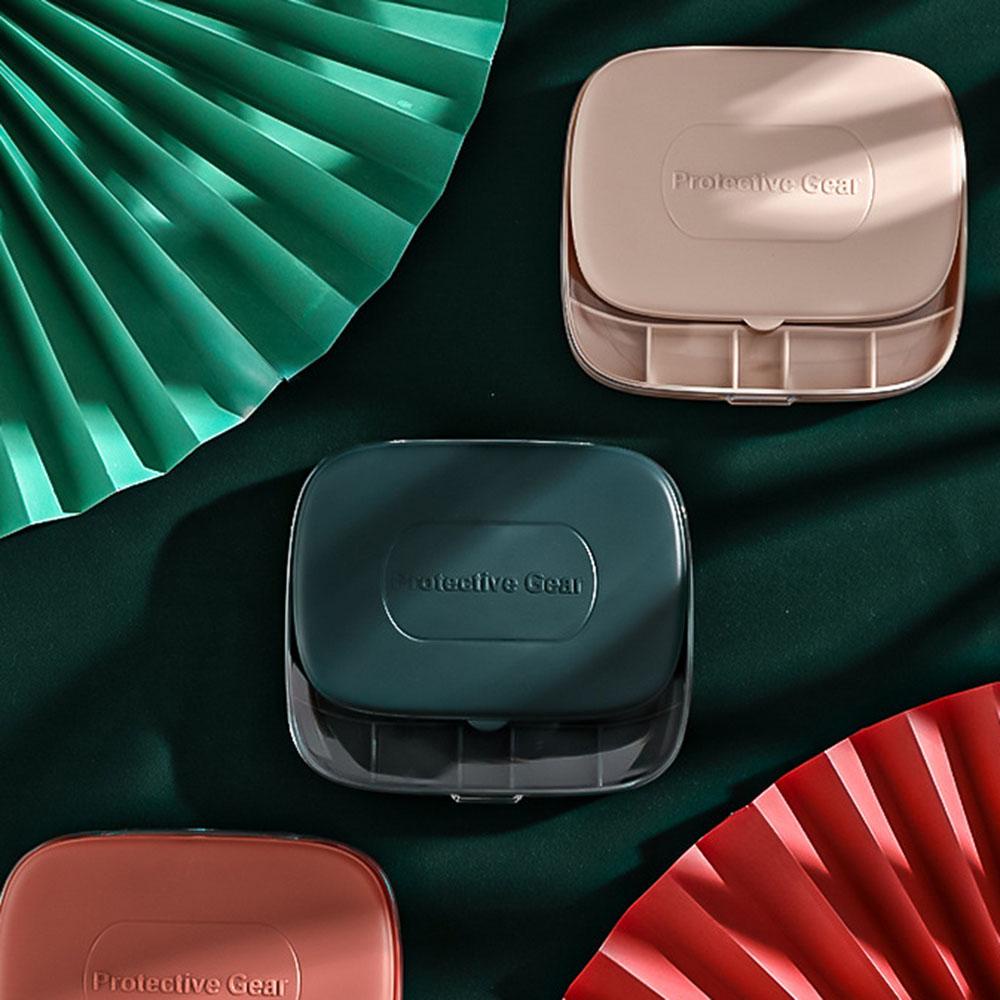 Hộp Đựng Thuốc Mini 6 Ngăn Có Kẹp Túi Tiện Lợi