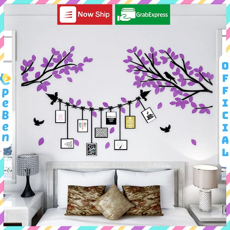 Tranh dán tường mica 3d decor khổ lớn vườn ảnh kỷ niệm trang trí phòng khách, phòng làm việc Nhiều Size - EPeBen