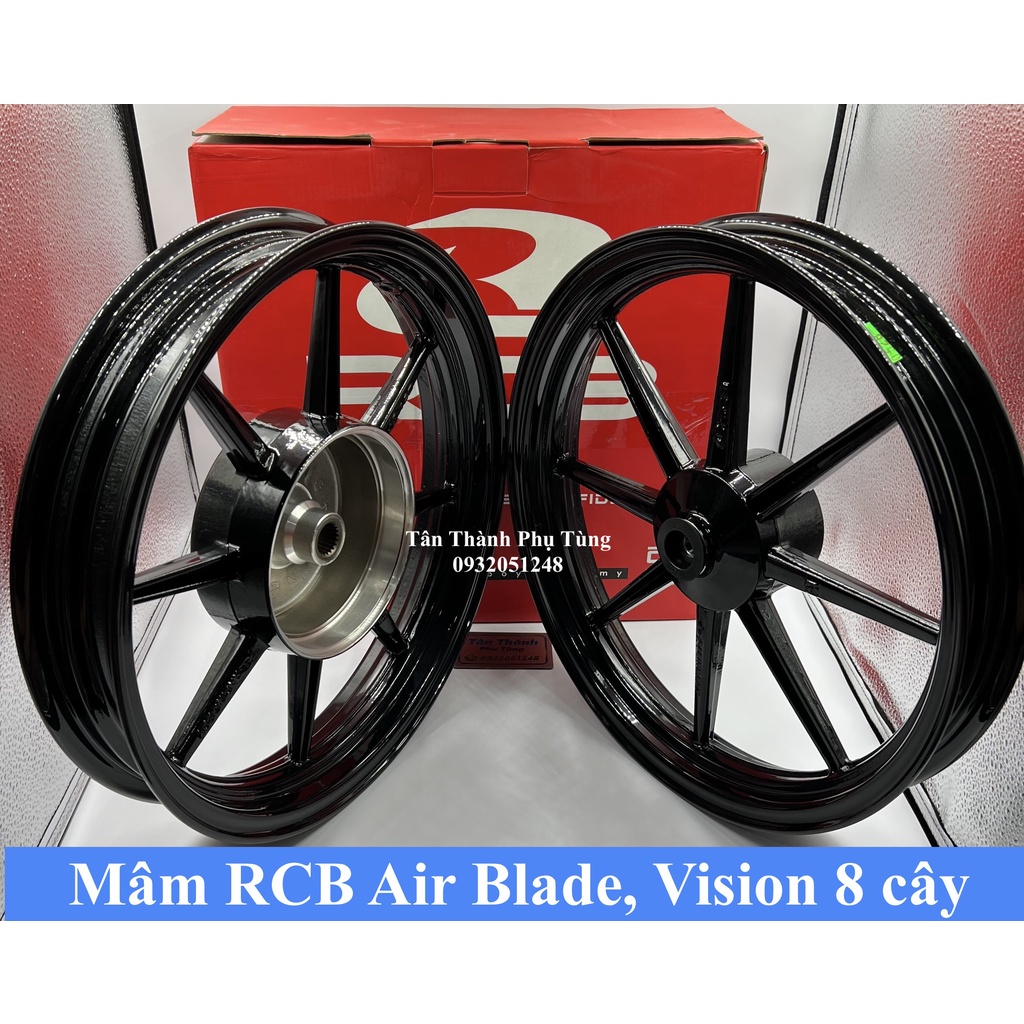 Mâm RCB Air Blade, Vision 8 cây cốt nhỏ gắn như zin- Màu đen