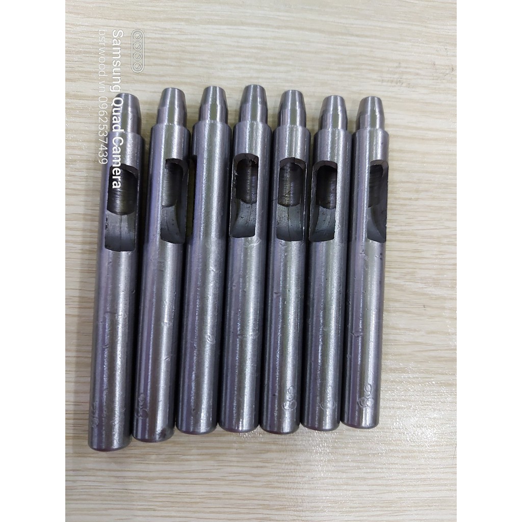 Cây đục lỗ Dụng cụ đục lỗ tròn Size 1-1.5-2-2.5-3-3.5-4-5-6-7-8-9-10mm Bằng thép trắng Sắc bén Hàng nhập loại 1