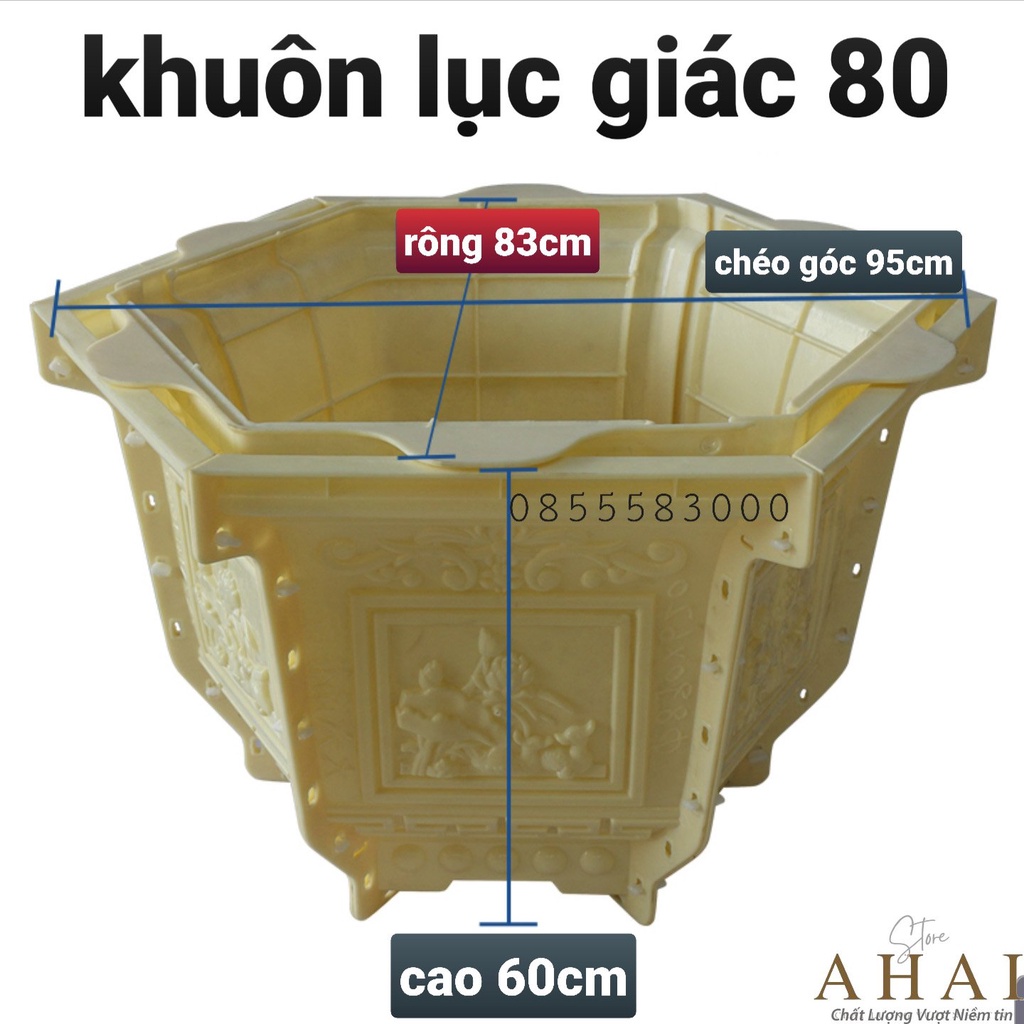 Khuôn đúc chậu cảnh lục giác 80