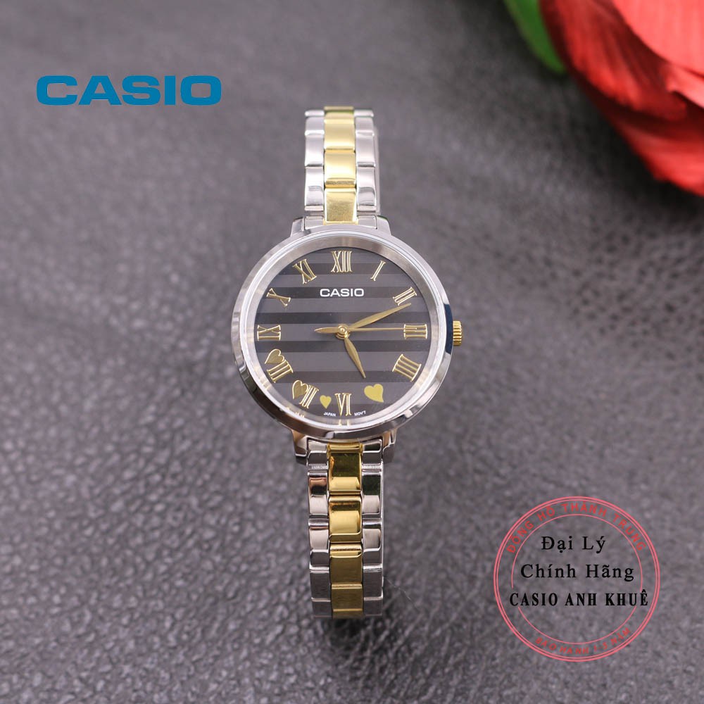 Đồng hồ nữ Casio LTP-E160SG-1AV dây kim loại mạ vàng