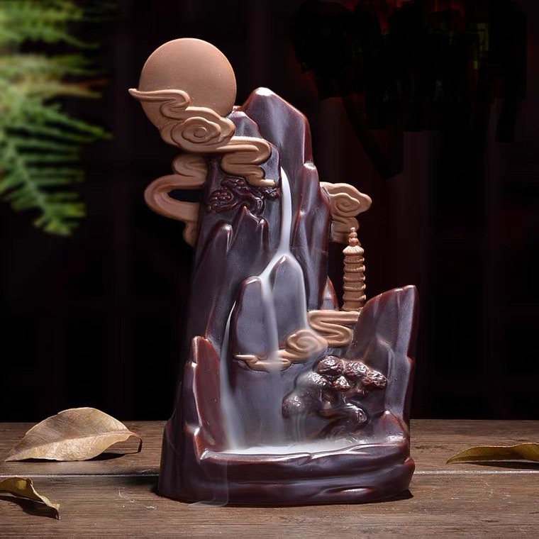 Thác Khói Trầm Hương Để Bàn Tặng 3 Nụ Trầm Nguyệt Vọng Khê Tâm Cung Trăng Núi Đá Trăng Tròn