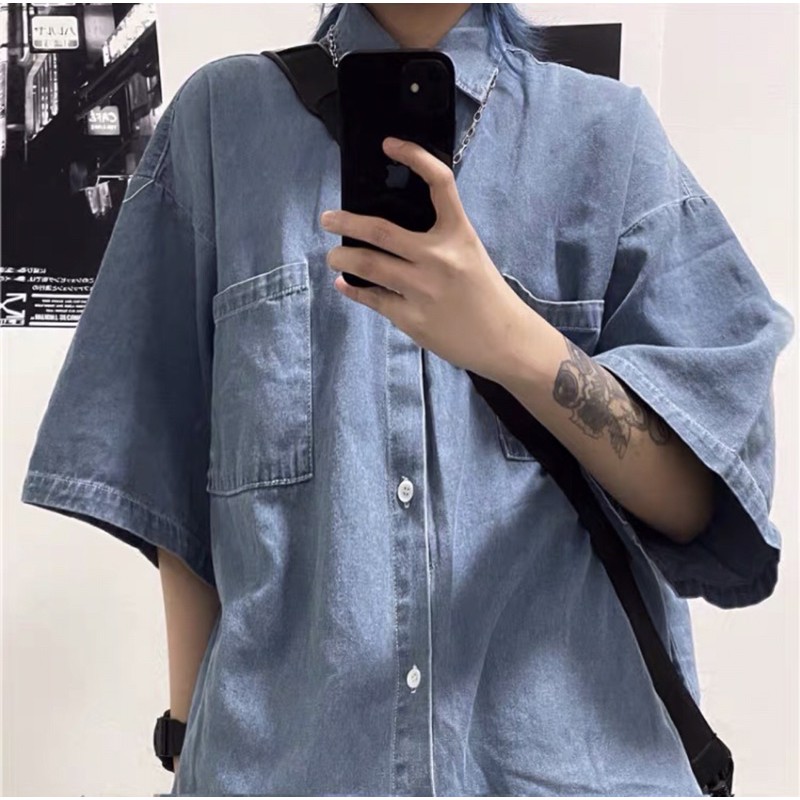 Sơ mi denim / sơ mi cho cả nam và nữ