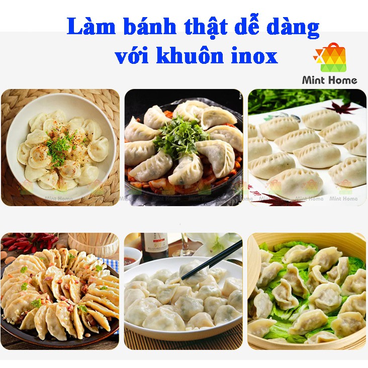 Khuôn làm bánh xếp, há cảo, sủi cảo tôm thịt, bánh bột lọc, khuôn làm bánh cho bé bằng inox 304 thép không gỉ cao cấp